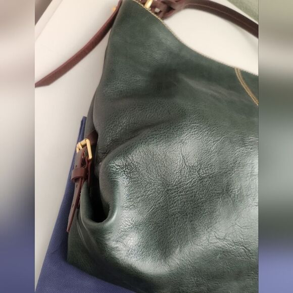 Dooney & Bourke Florentine Leather Twist Sac Shoulder Bag Teal - Picture 3 of 8